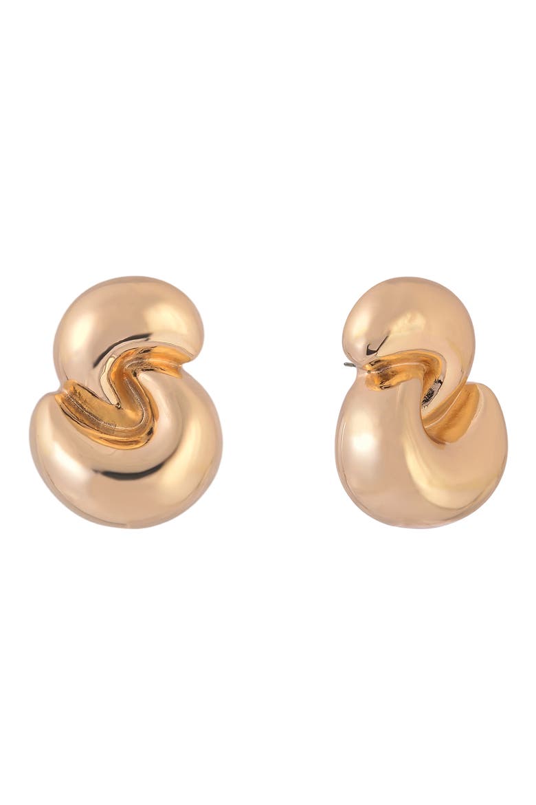 Twist Stud Earrings, Main, color, GOLD