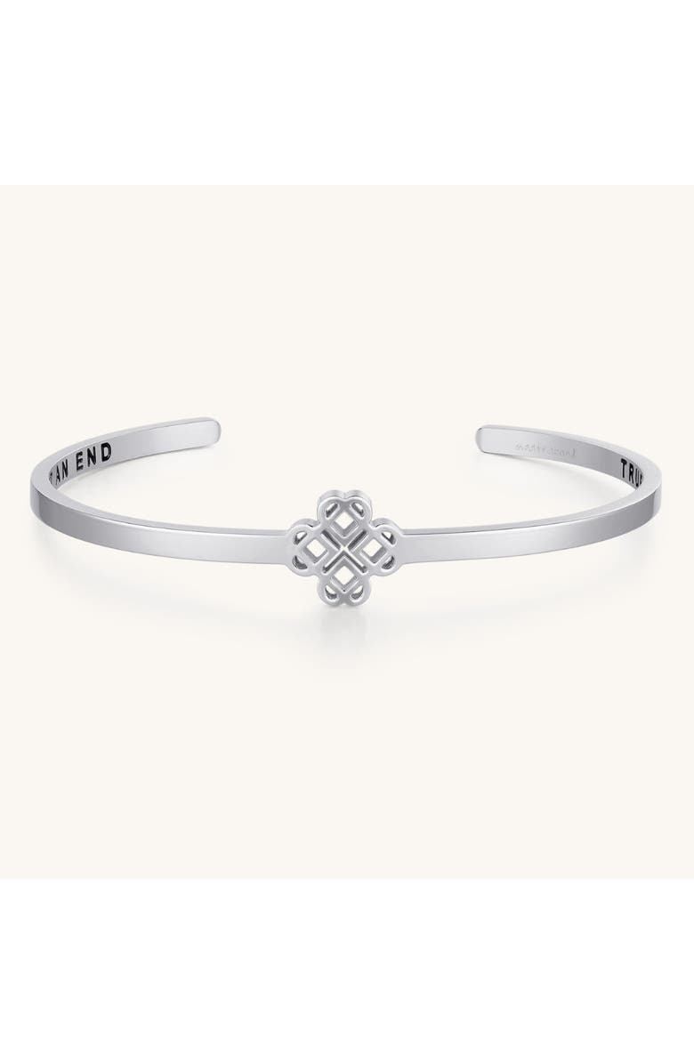 Mantra Kindred Cuff - A True Friendship Is A Journey Without An End, Main, color, Silver