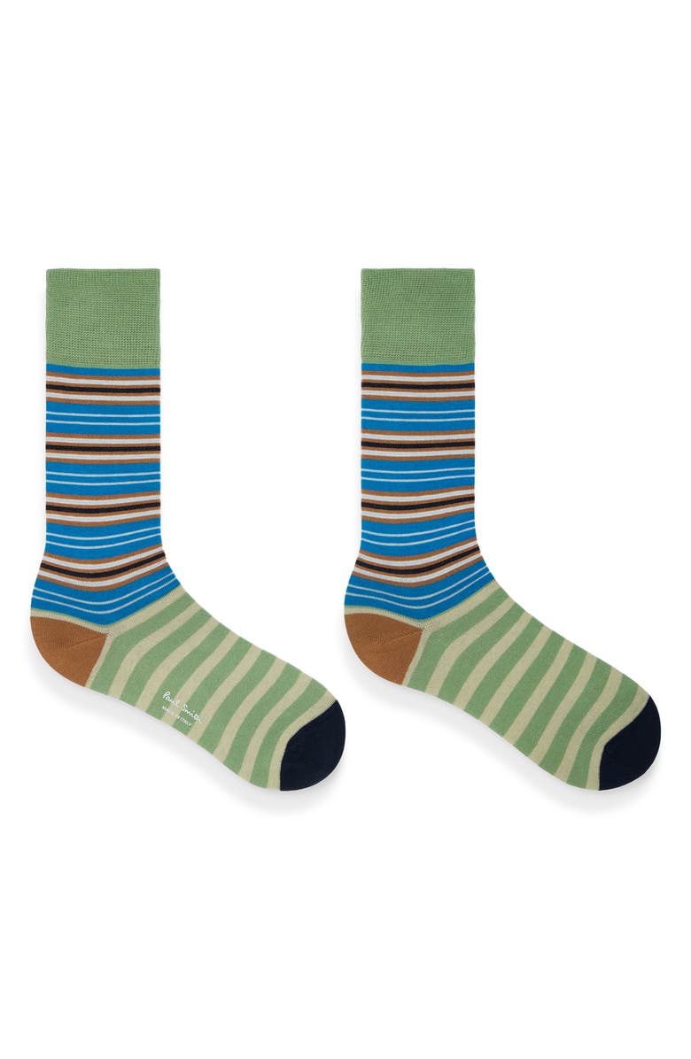 Paul Smith Stripe Cotton Blend Dress Socks, Alternate, color, Cobalt Blue