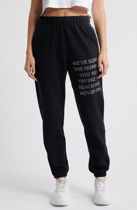 1-800 Mac Embellished Slim Cotton Graphic Joggers