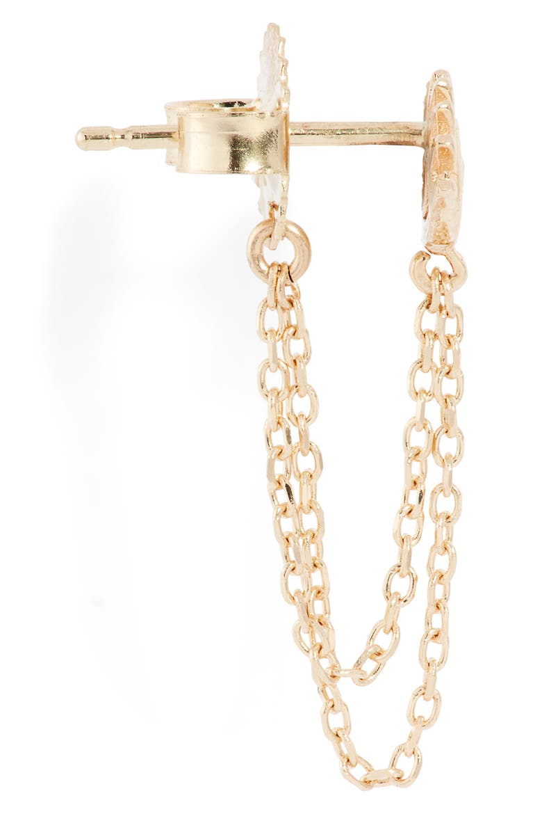Lash Evil Eye Chain Earrings, Alternate, color, GOLD/ DIAMOND