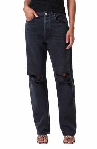 AGOLDE Kelly Ripped High Waist Relaxed Straight Leg Jeans