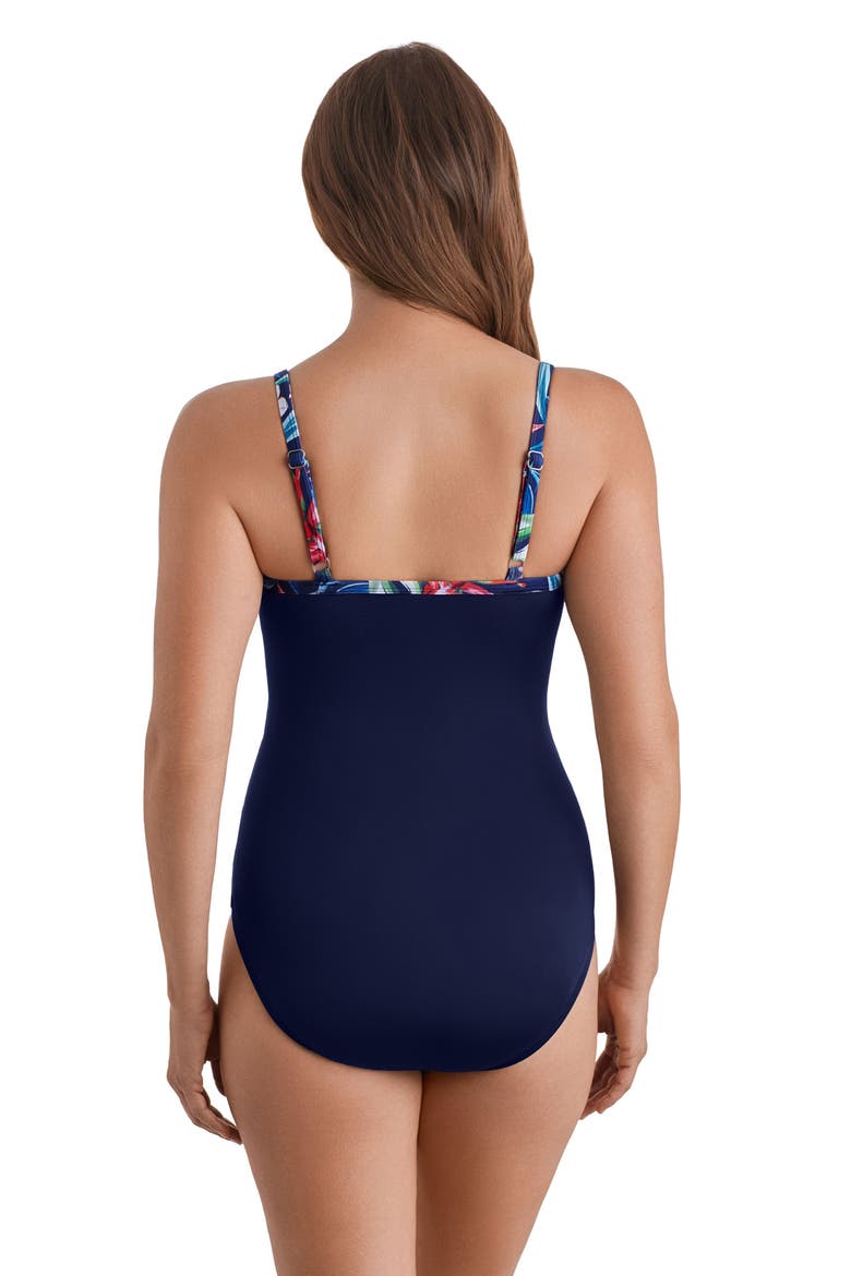 Criss Cross Mio One-Piece Swimsuit, Alternate, color, Tropical Splash