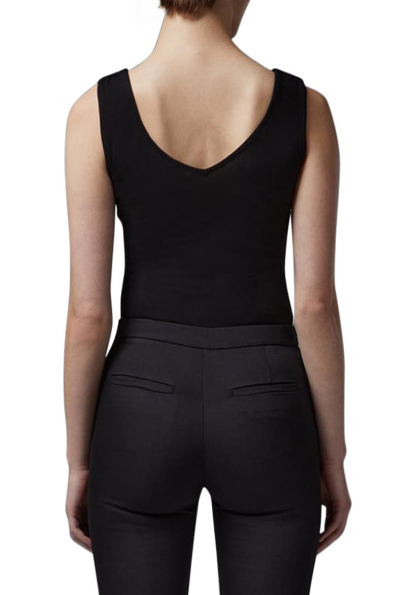 Athena V-Neck Tank Top, Alternate, color, BLACK
