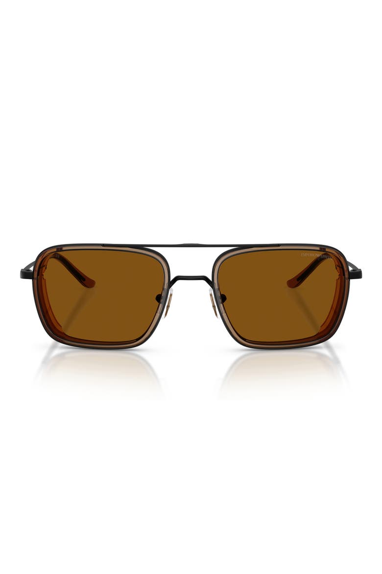 54mm Square Sunglasses, Main, color, MATTE BLACK / DARK BRONZE