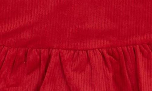 Rare Editions Kids' Corduroy Reindeer Appliqué Dress & T-shirt Set In Red
