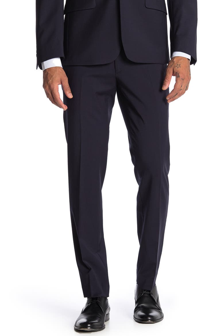 Plain Navy Skinny Fit Suit Separate Pants, Main, color, NAVY