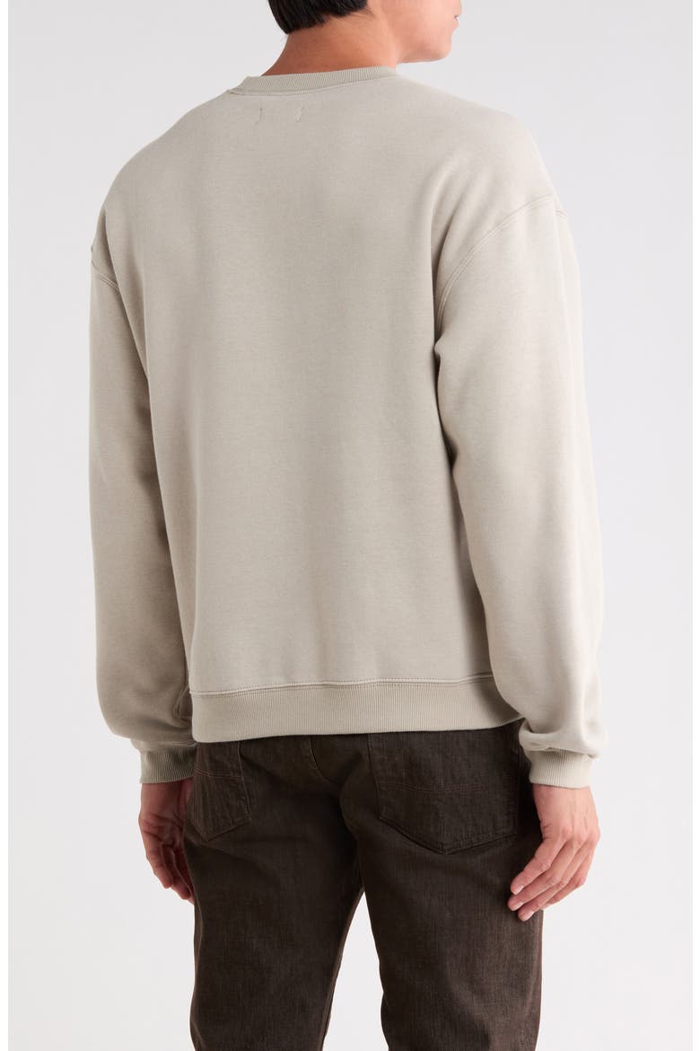 Boxy Terry Crewneck Sweatshirt, Alternate, color, GREY OWL