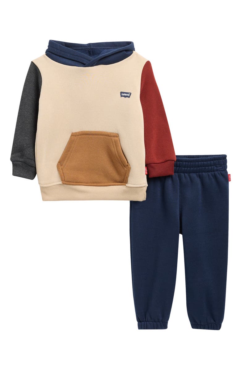 Levi's Colorblocked Hoodie & Joggers Set, Main, color, Safari