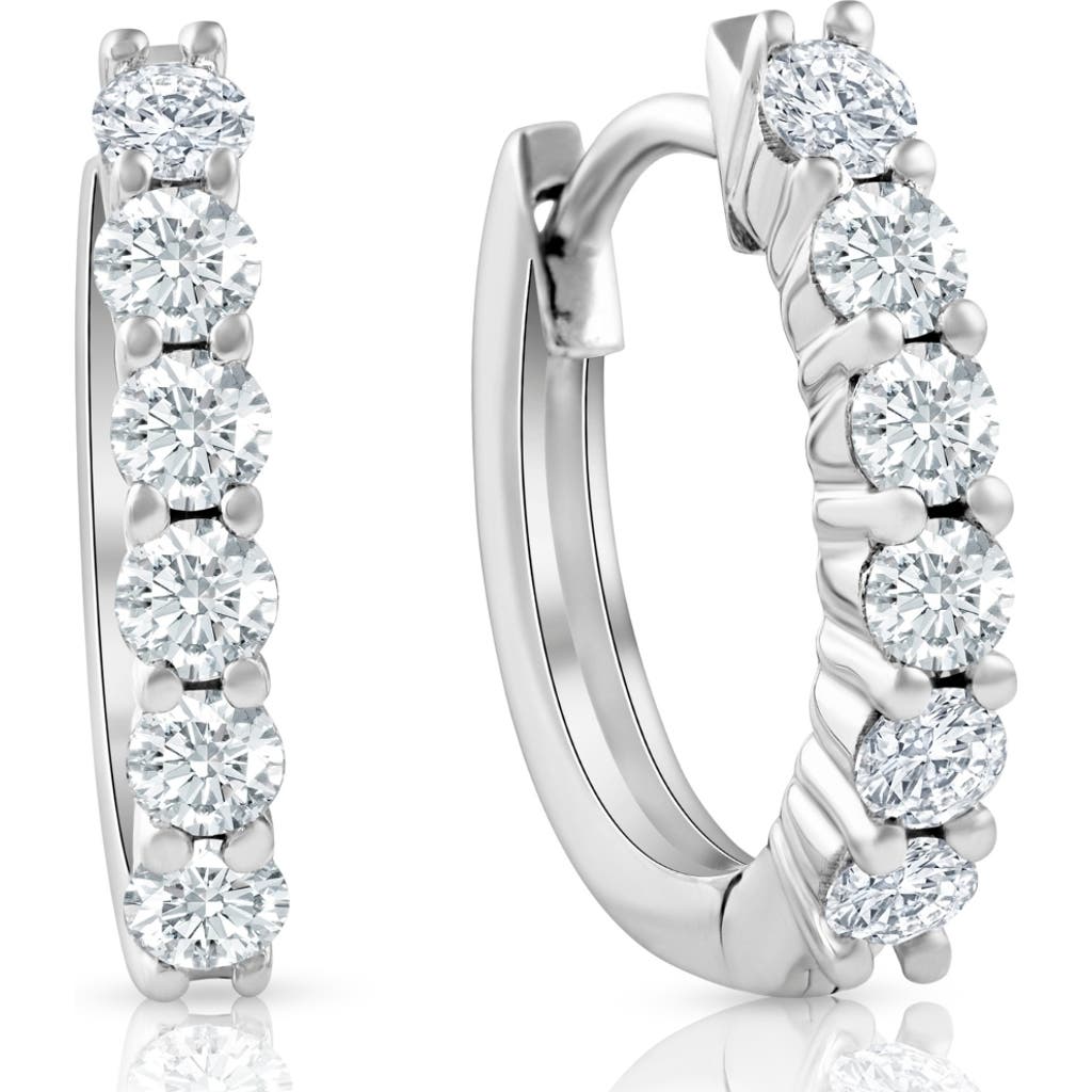 Bliss Diamond 3/4 Cttw Lab Grown Diamond Hoops In 10k White Gold