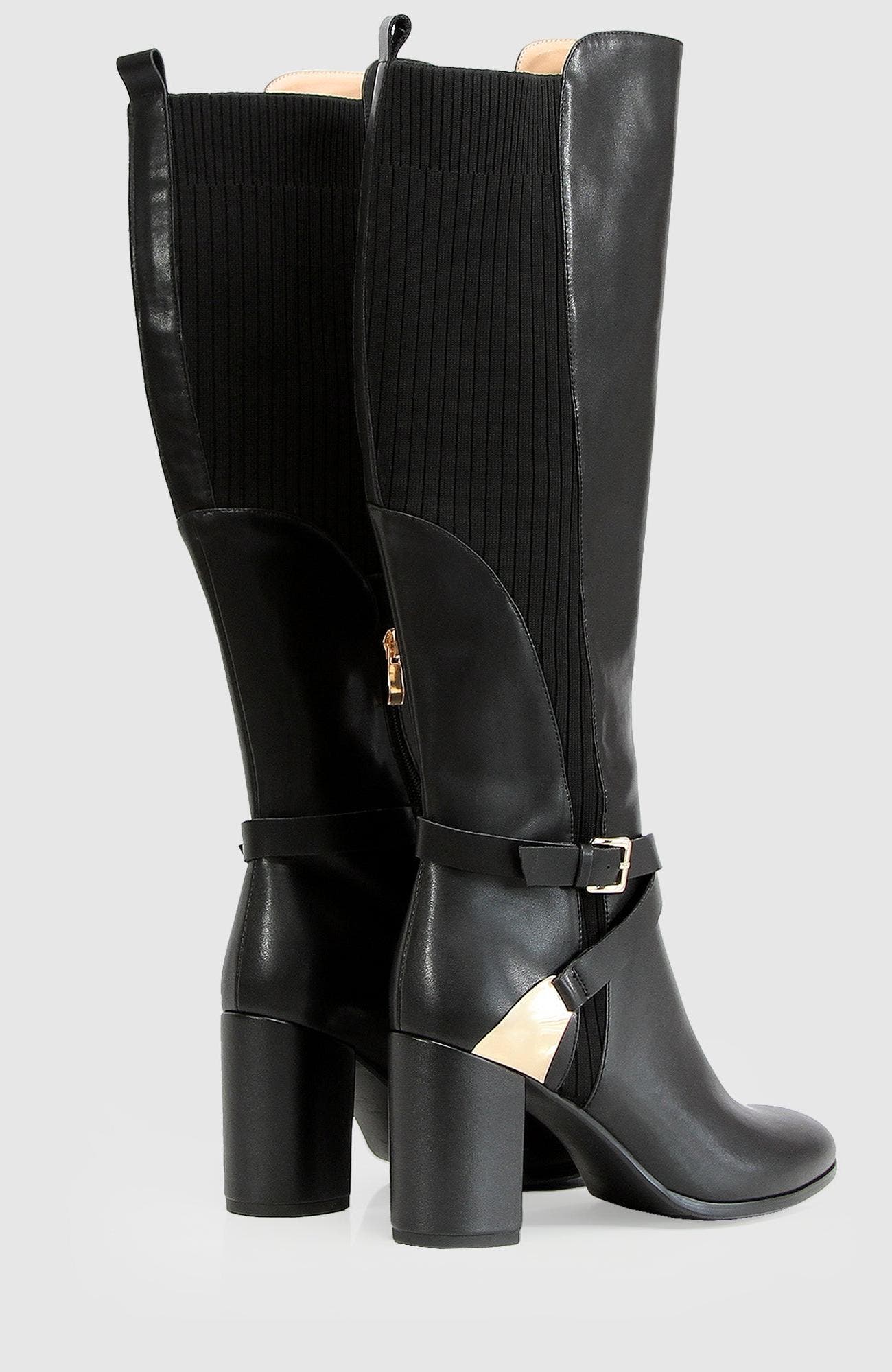 Belle & Bloom Breton Knee High Boot, Alternate, color, Black
