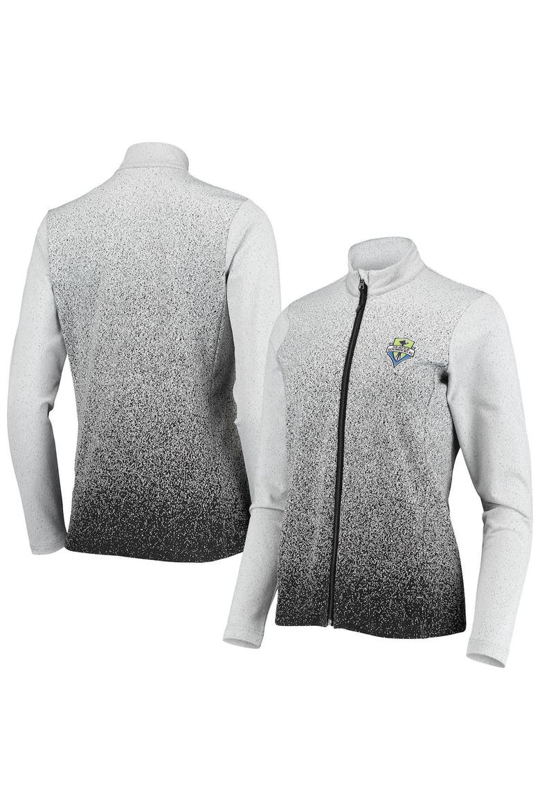 Women's Antigua White/Black Seattle Sounders FC Guide Full-Zip Jacket, Main, color, White