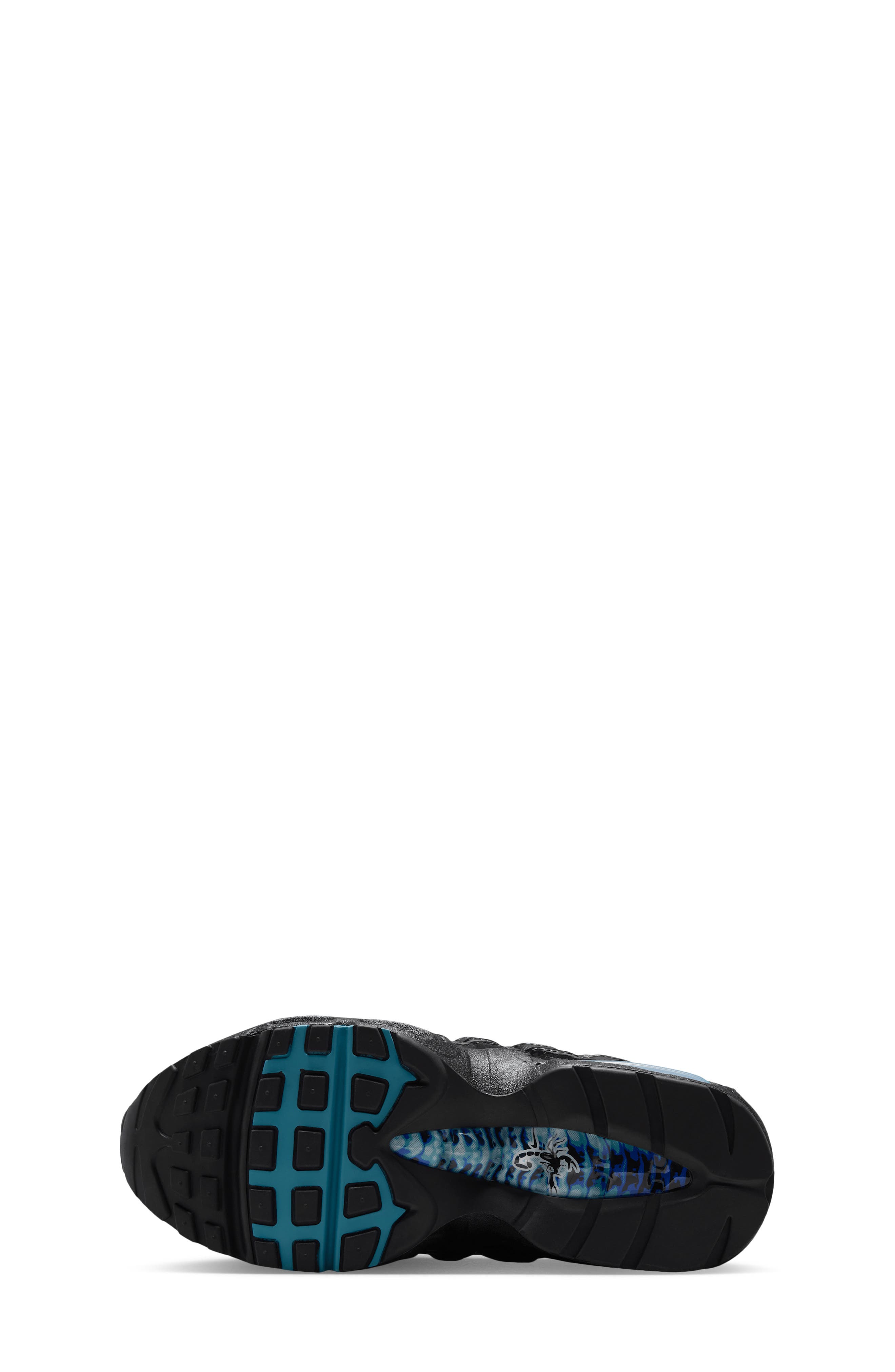 Kids' Air Max 95 SE Sneaker, Alternate, color, BLACK/ BLUE/ SILVER/ CHROME