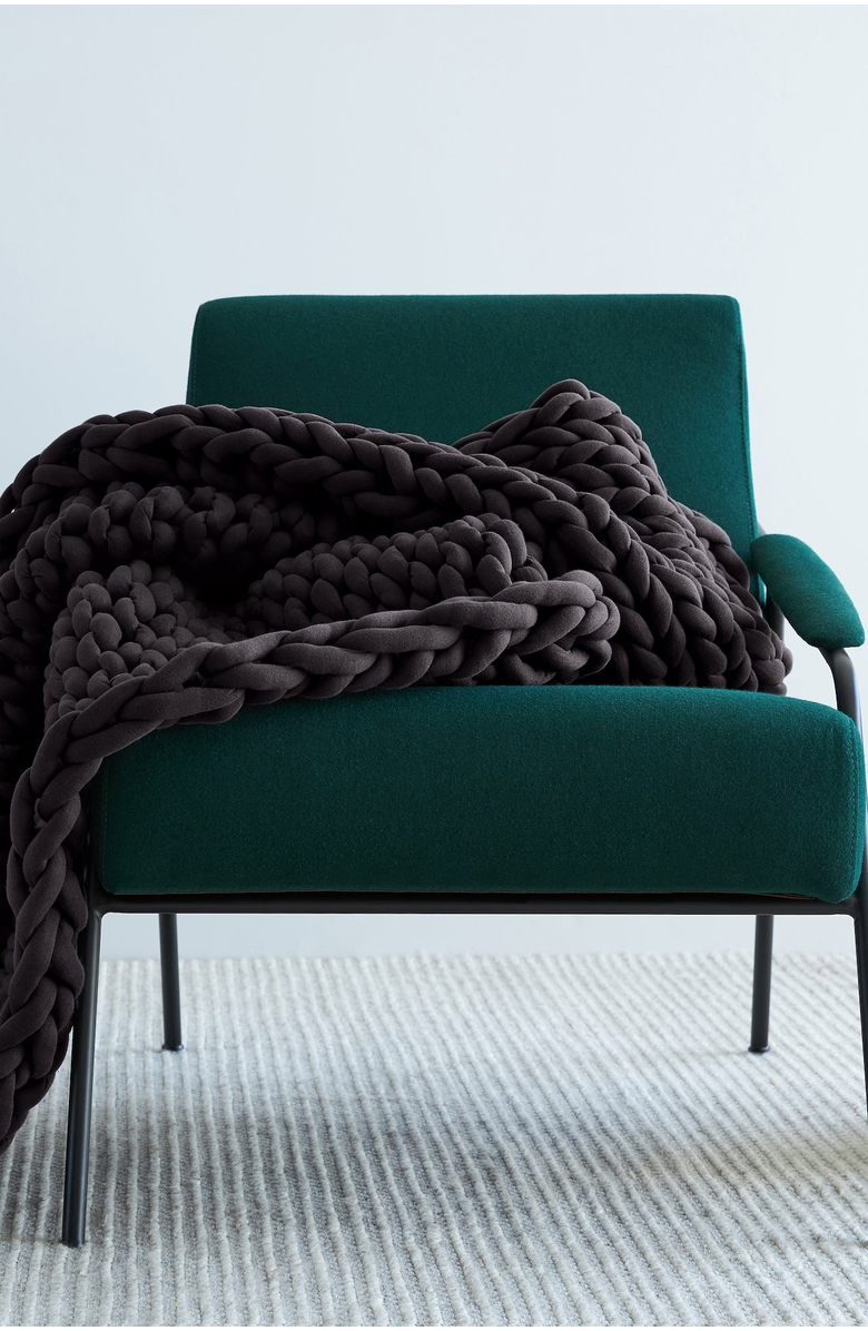 Italic Chunky Knit Organic Weighted Blanket, Alternate, color, 