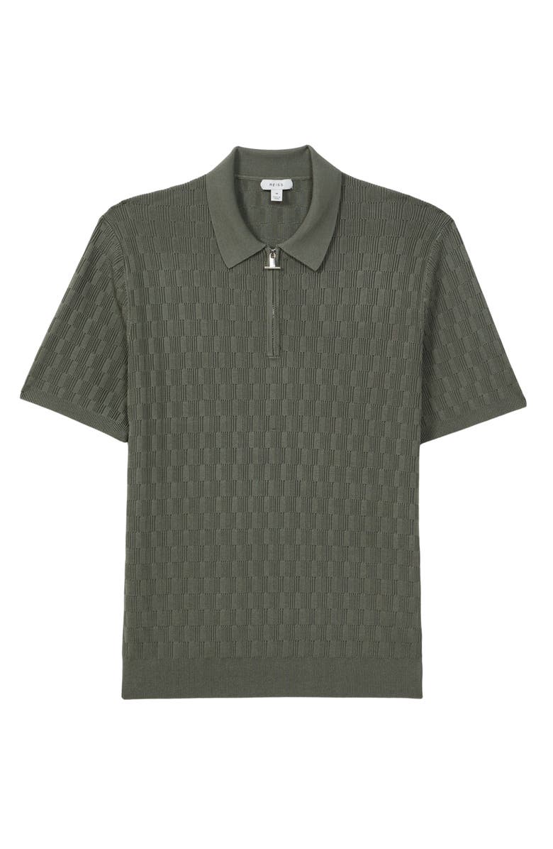 Reiss Ubud Textured Mosaic Quarter Zip Polo Sweater, Alternate, color,