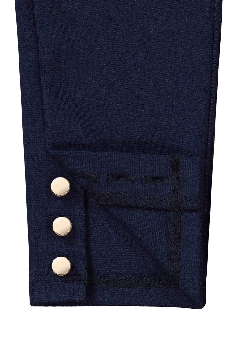 Girls' Button Cuff Ponte Pant, Toddler, Alternate, color, Navy Button Cuff