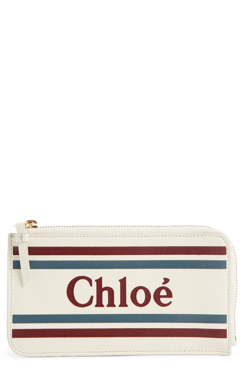 Chloé Vick Leather Card Holder, Main, color,