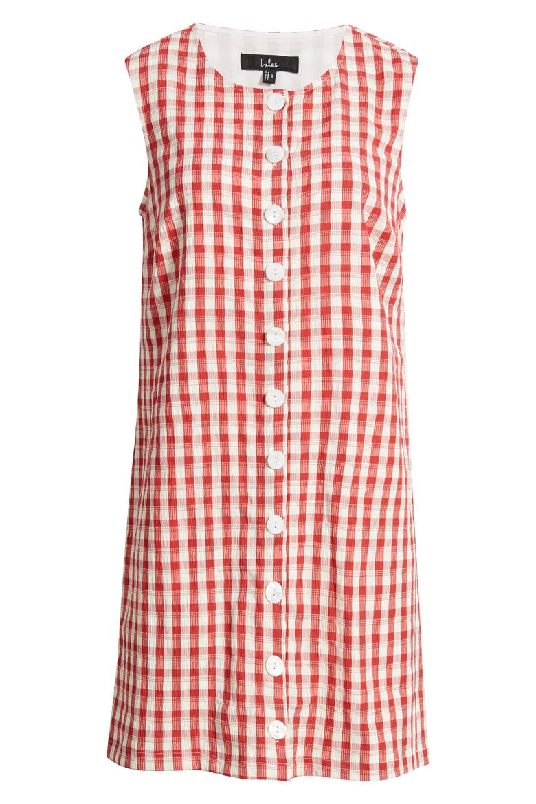 Saylor Gingham Minidress, Alternate, color, RED/ IVORY