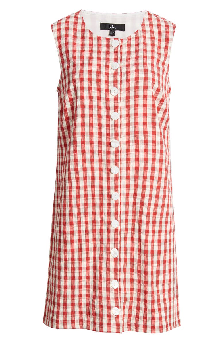 Lulus Saylor Gingham Minidress, Alternate, color, Red/ Ivory
