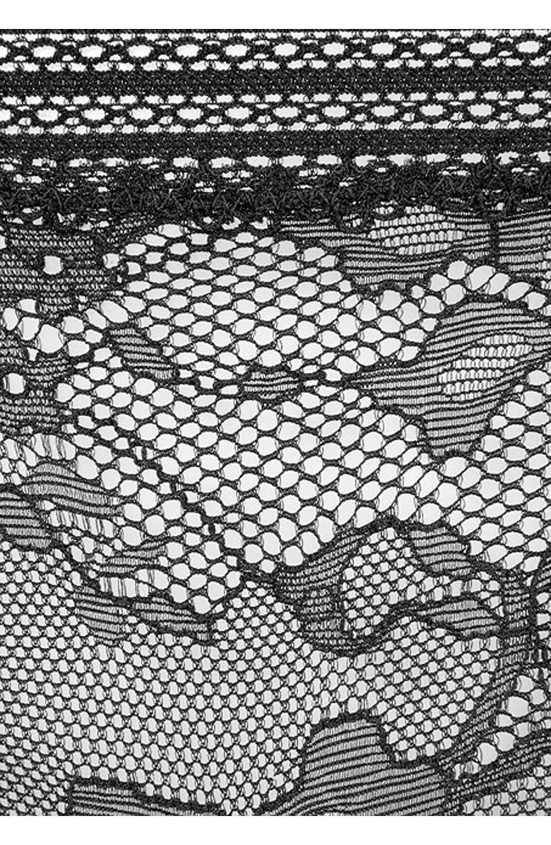 LASCANA Women's Embroidered Lace Thong, Alternate, color, Black