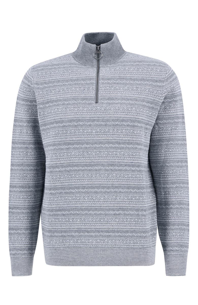 Barbour Dartfield Quarter Zip Cotton & Wool Sweater, Alternate, color, Light Grey