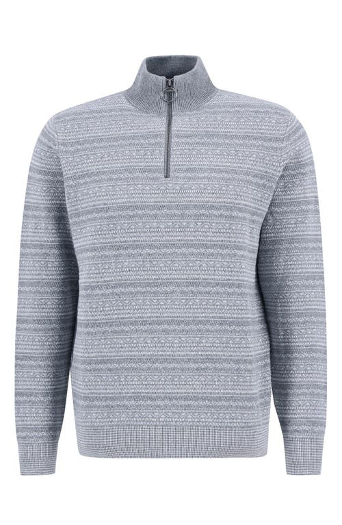 Barbour Dartfield Quarter Zip Cotton & Wool Sweater In Gray