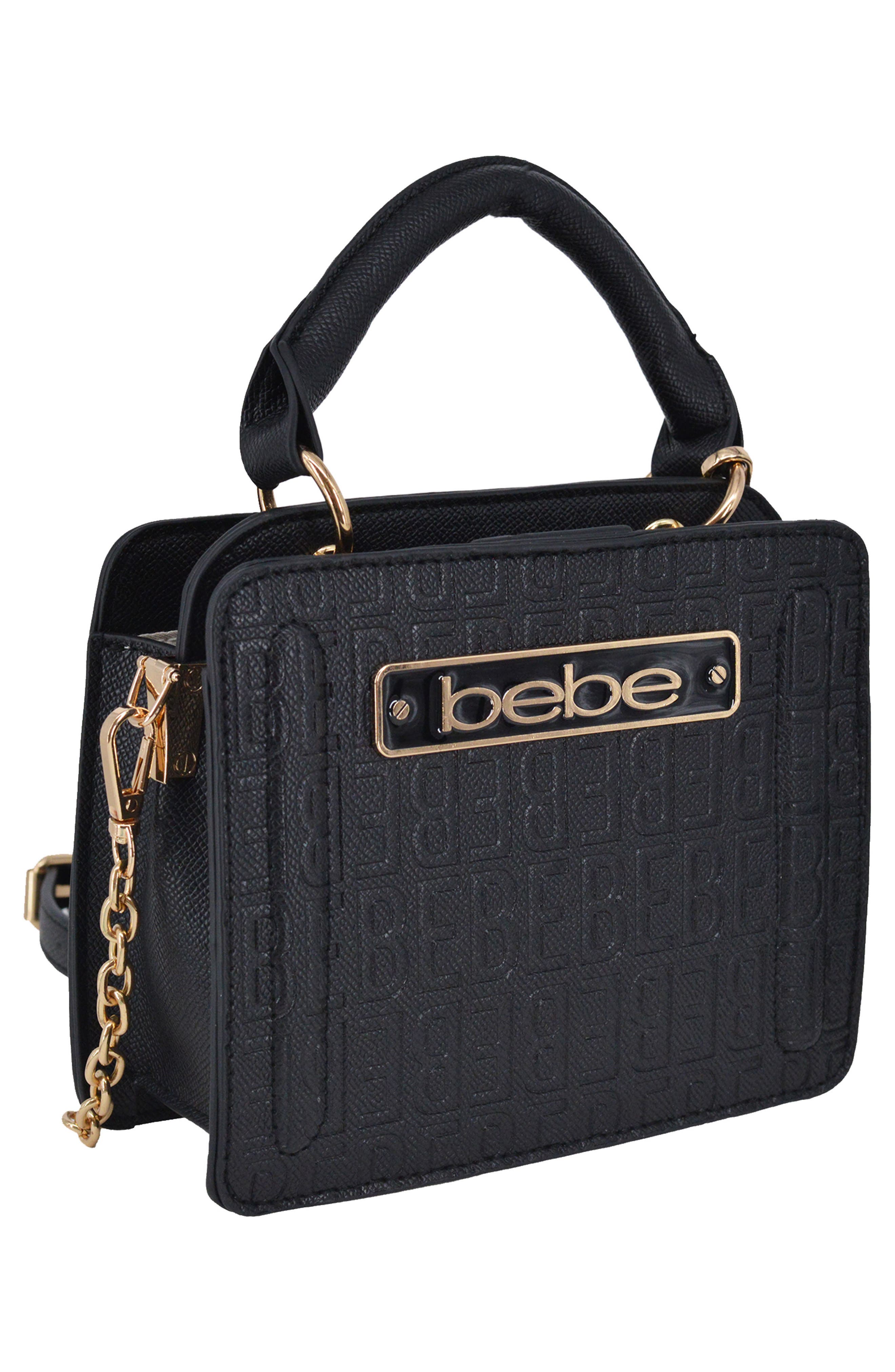bebe Thea Mini Satchel with Pouch, Alternate, color, Black