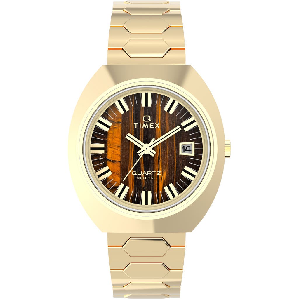 Timex ® Q 1972 Time Machine Reissue Bracelet Watch, 39mm In Gold