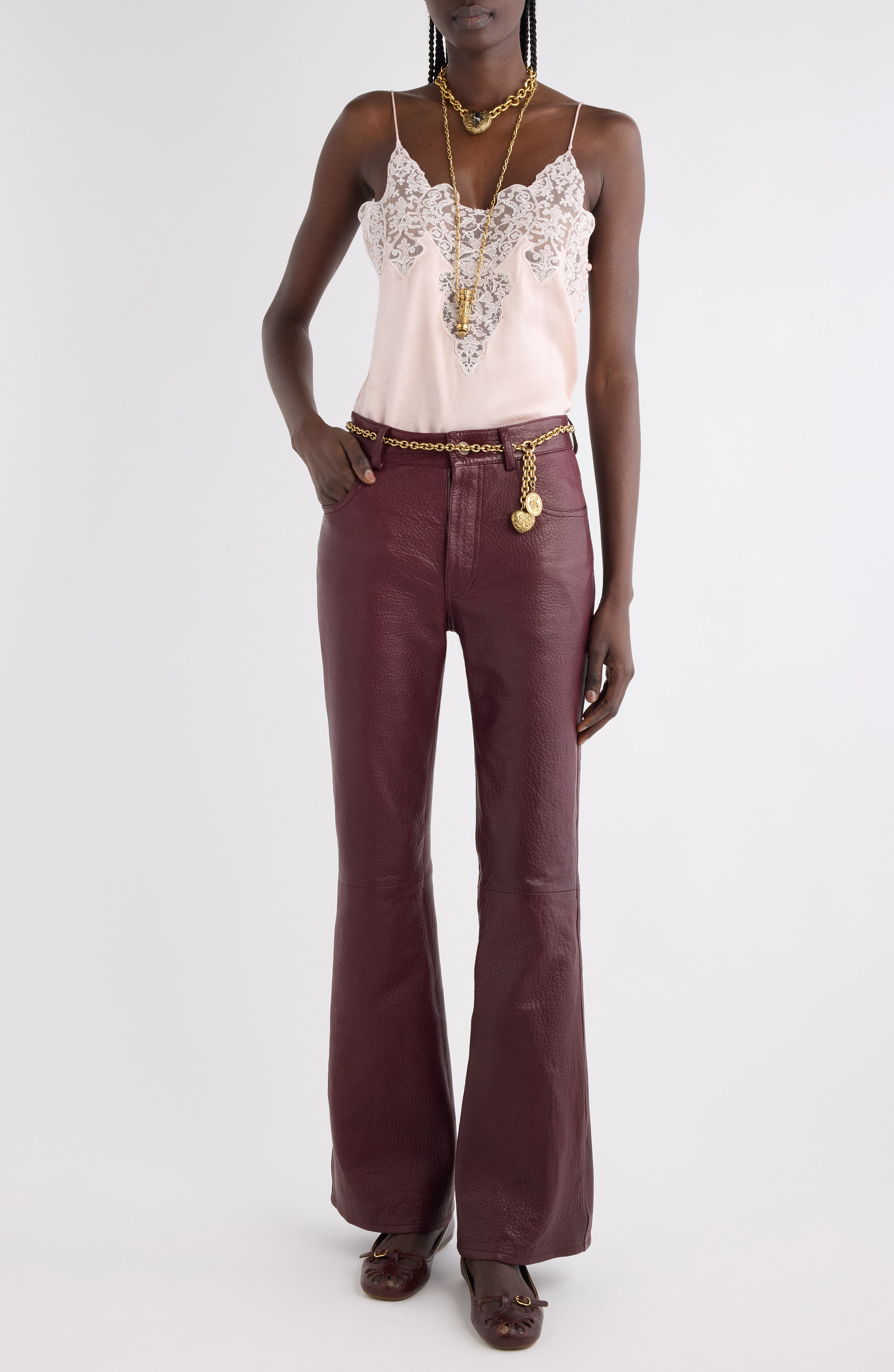 Washed Silk Satin & Lace Camisole - image 2