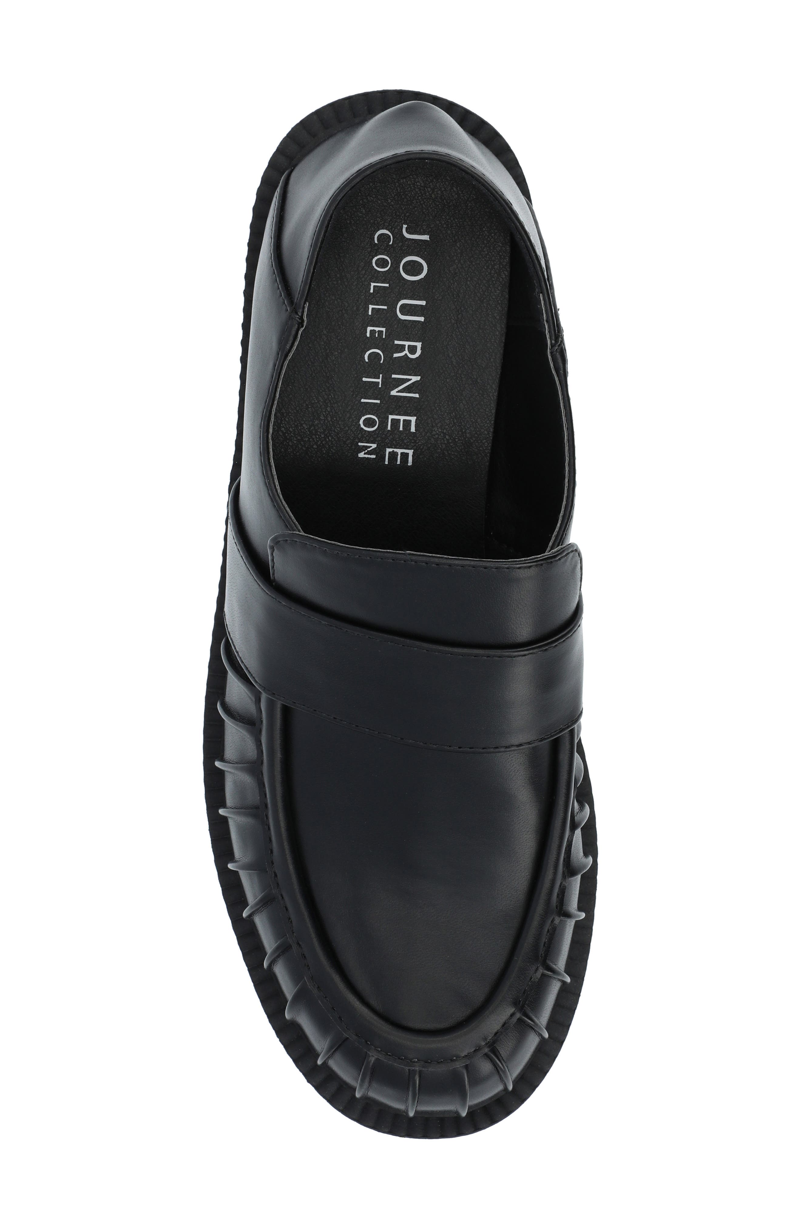 Journee Collection Lakenn Crash Back Loafer, Alternate, color, Black