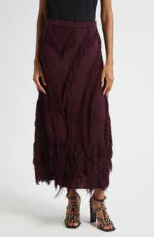 Ulla Johnson Astri Fringe Detail Knit Maxi Skirt