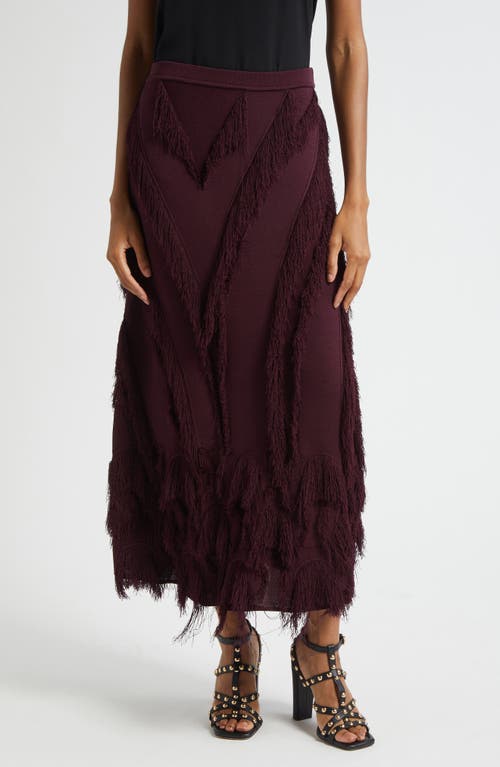 Ulla Johnson Astrid Macrame Fringe Knit Maxi Skirt In Brown
