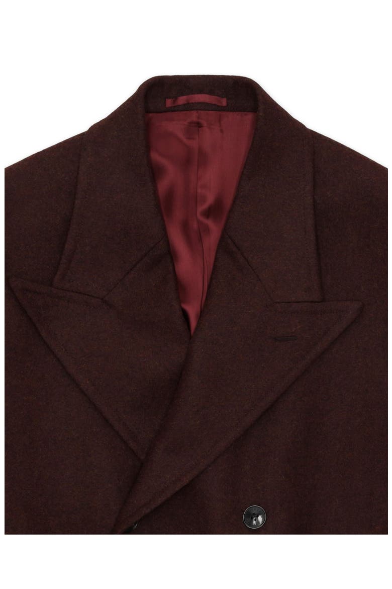 Classic Double Breasted Wool Coat, Alternate, color, Burgundy