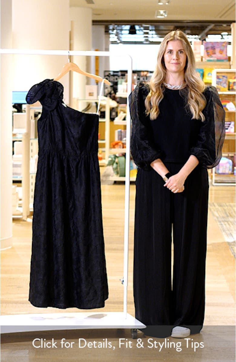 Lynsi Rosette One Shoulder Midi Dress, sales video thumbnail