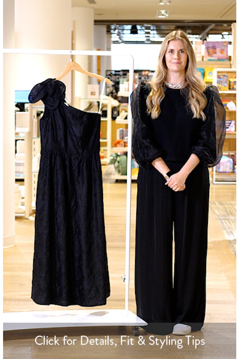 Lynsi Rosette One Shoulder Midi Dress video