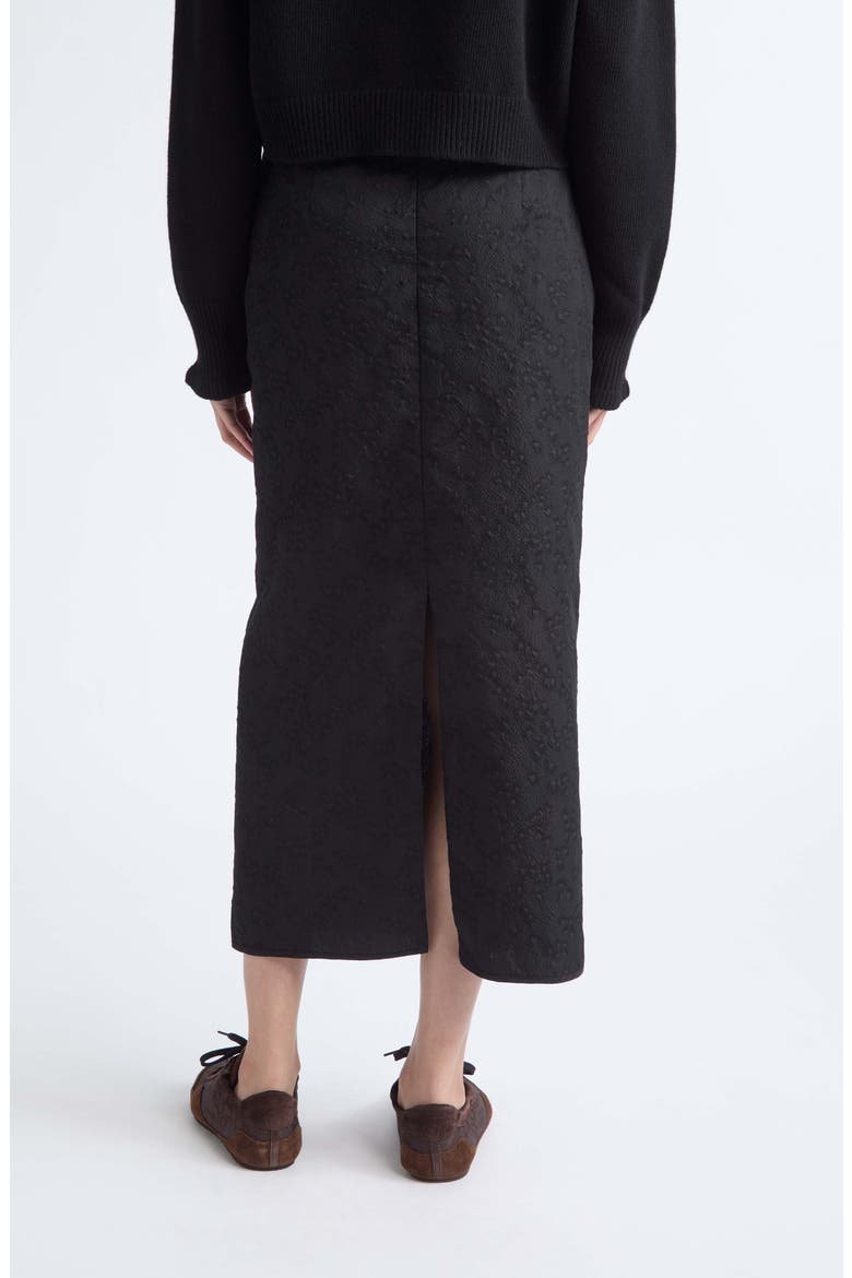 Uka Cotton Blend Matelassé Skirt, Alternate, color, BLACK