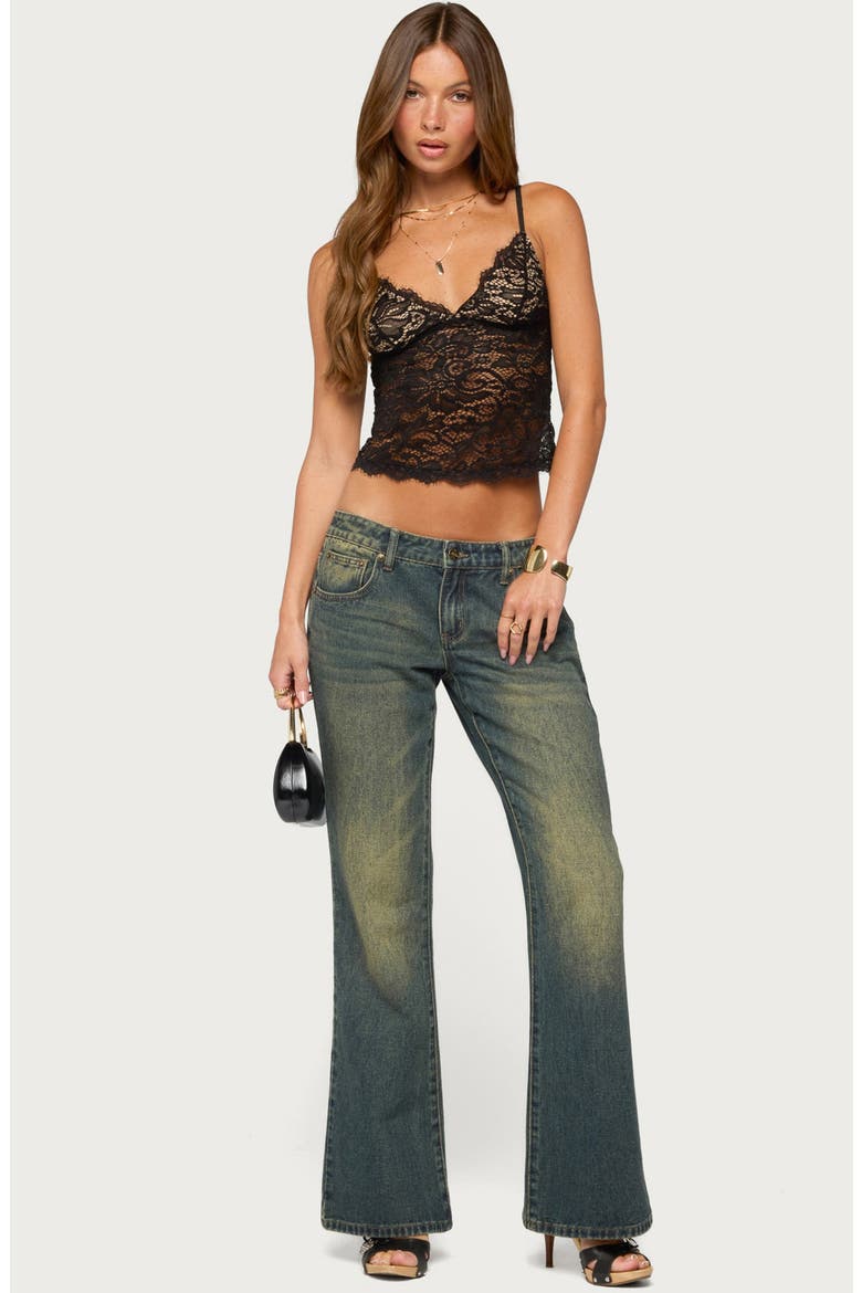 Olia Sheer Lace Tank Top, Alternate, color, BLACK