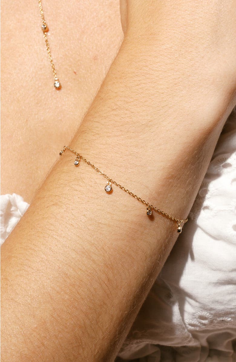 MADE BY MARY CZ Poppy Floating Bracelet, Alternate, color, Gold Vermeil