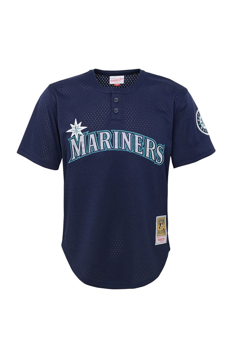 Mitchell & Ness Youth Mitchell & Ness Ichiro Suzuki Navy Seattle Mariners Cooperstown Collection Mesh Batting Practice Jersey, Alternate, color, Navy