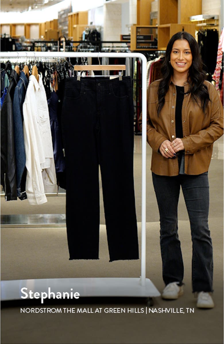 Marilyn High Waist Fray Hem Straight Leg Jeans, sales video thumbnail