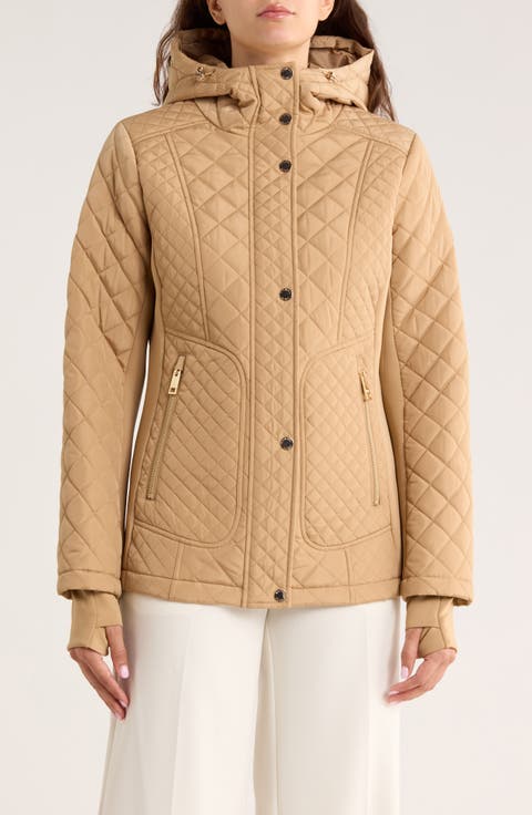 Hooded Diamond Quilted Jacket