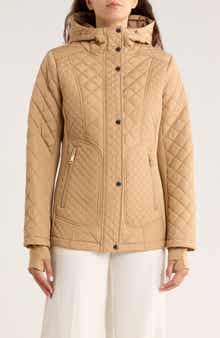 Michael Kors Hooded Diamond Quilted Jacket