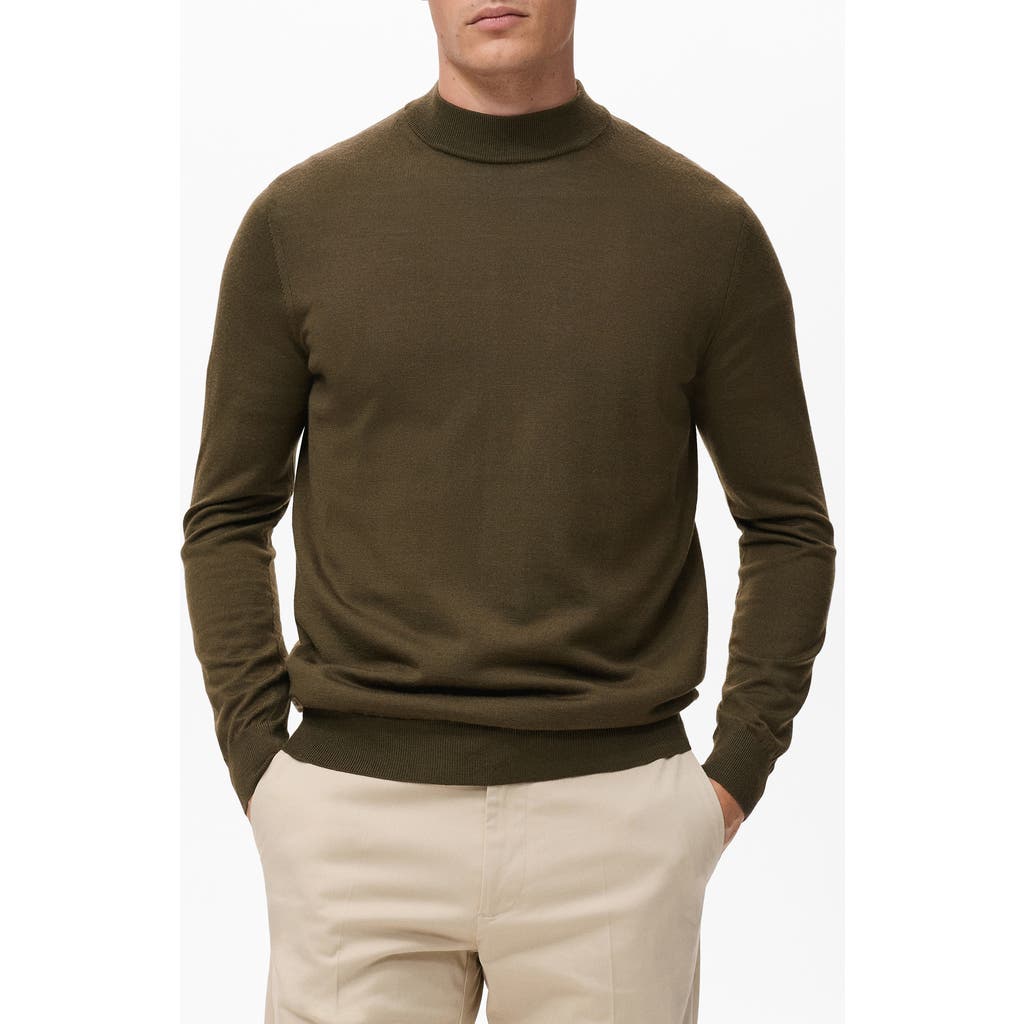 Mango Turtleneck Wool Sweater In Brown