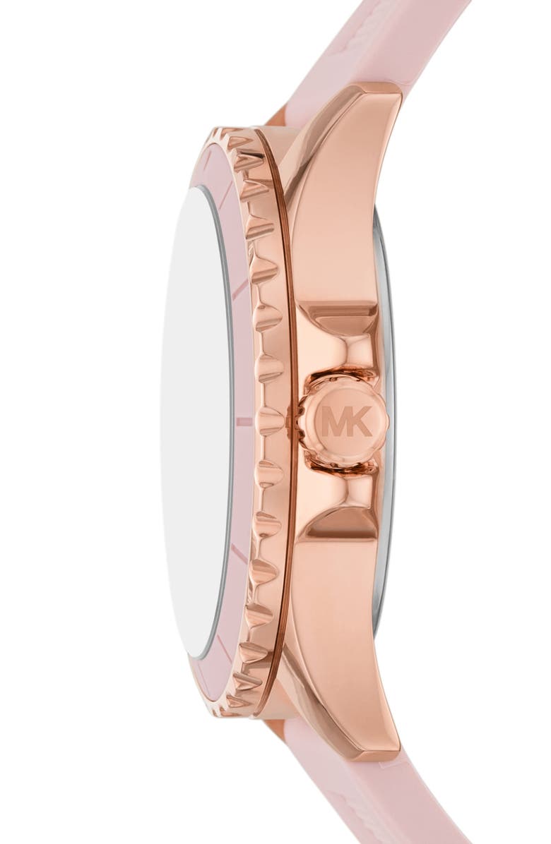MICHAEL Michael Kors Everest Three-Hand Quartz Silicone Strap Watch, 40mm, Alternate, color, Rose Gold