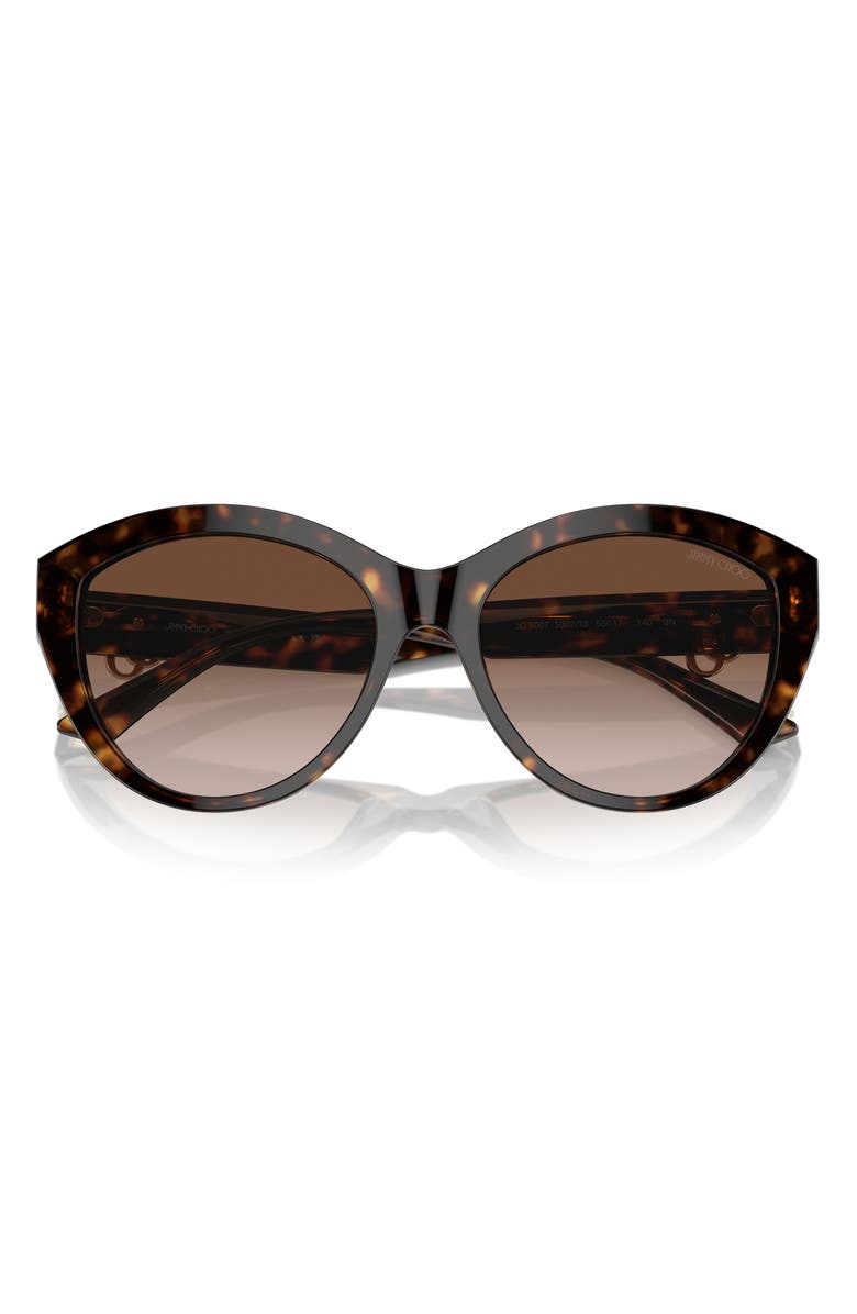 Jimmy Choo 55mm Gradient Phantos Sunglasses, Alternate, color, Havana / Gradient Brown