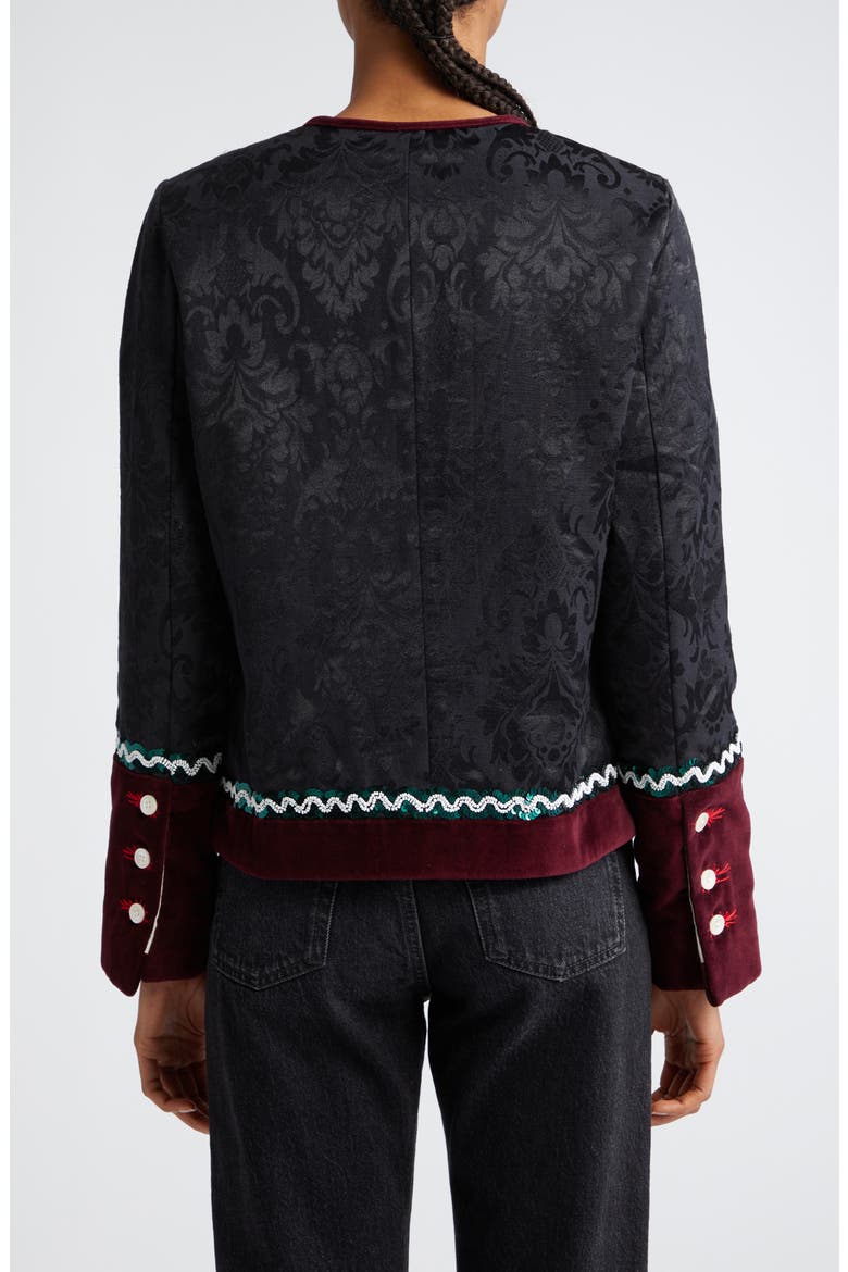 Dusk Brocade Rice Jacket, Alternate, color, CHARCOAL MAROON