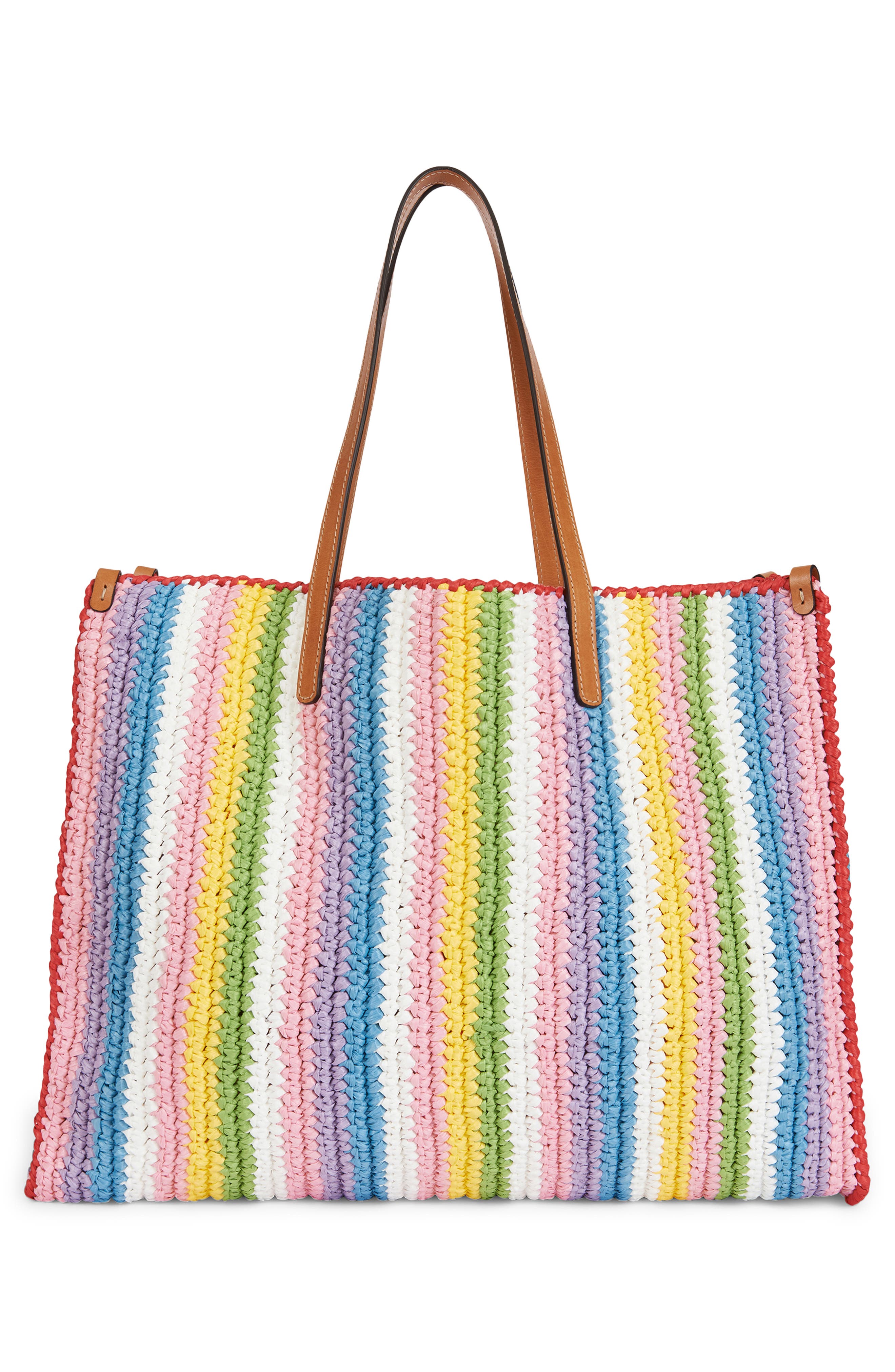 Etro Stripe Crochet Shopper, Alternate, color, 