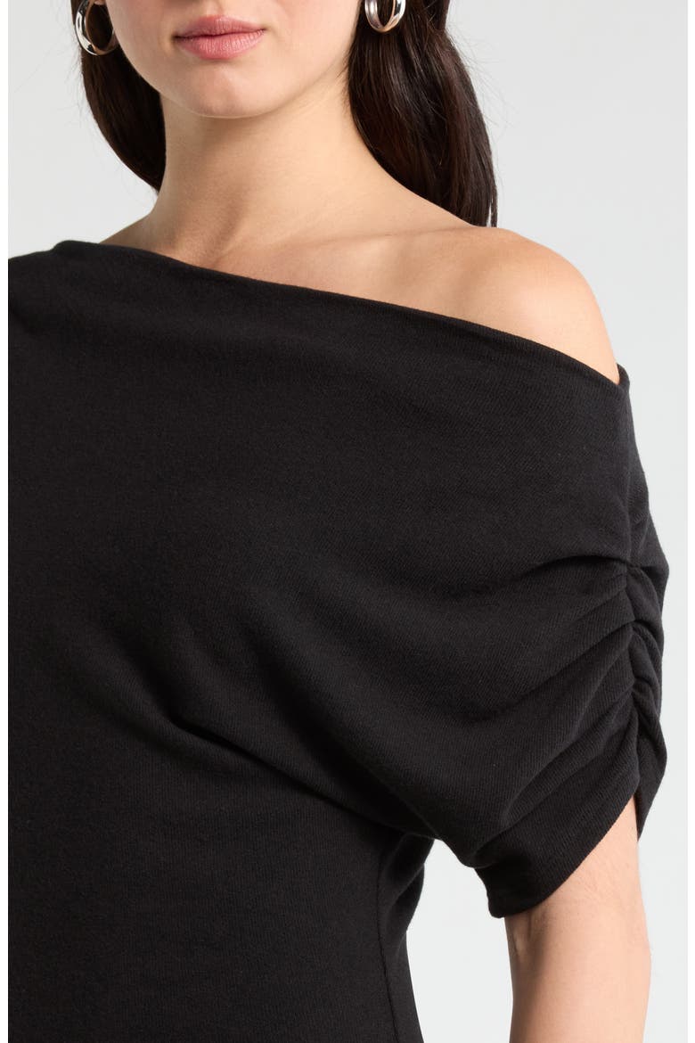 Iris One-Shoulder Dress, Alternate, color, BLACK