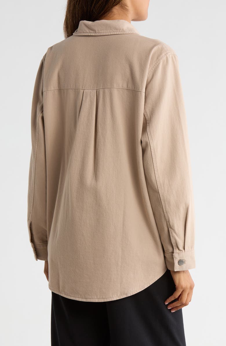 Eileen Fisher Classic Collar Organic Cotton Shirt Jacket, Alternate, color, Wheat