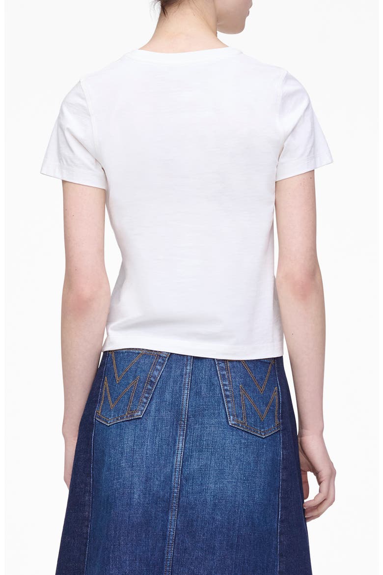 Flocked Daisy Logo Slim Cut T-Shirt, Alternate, color, WHITE